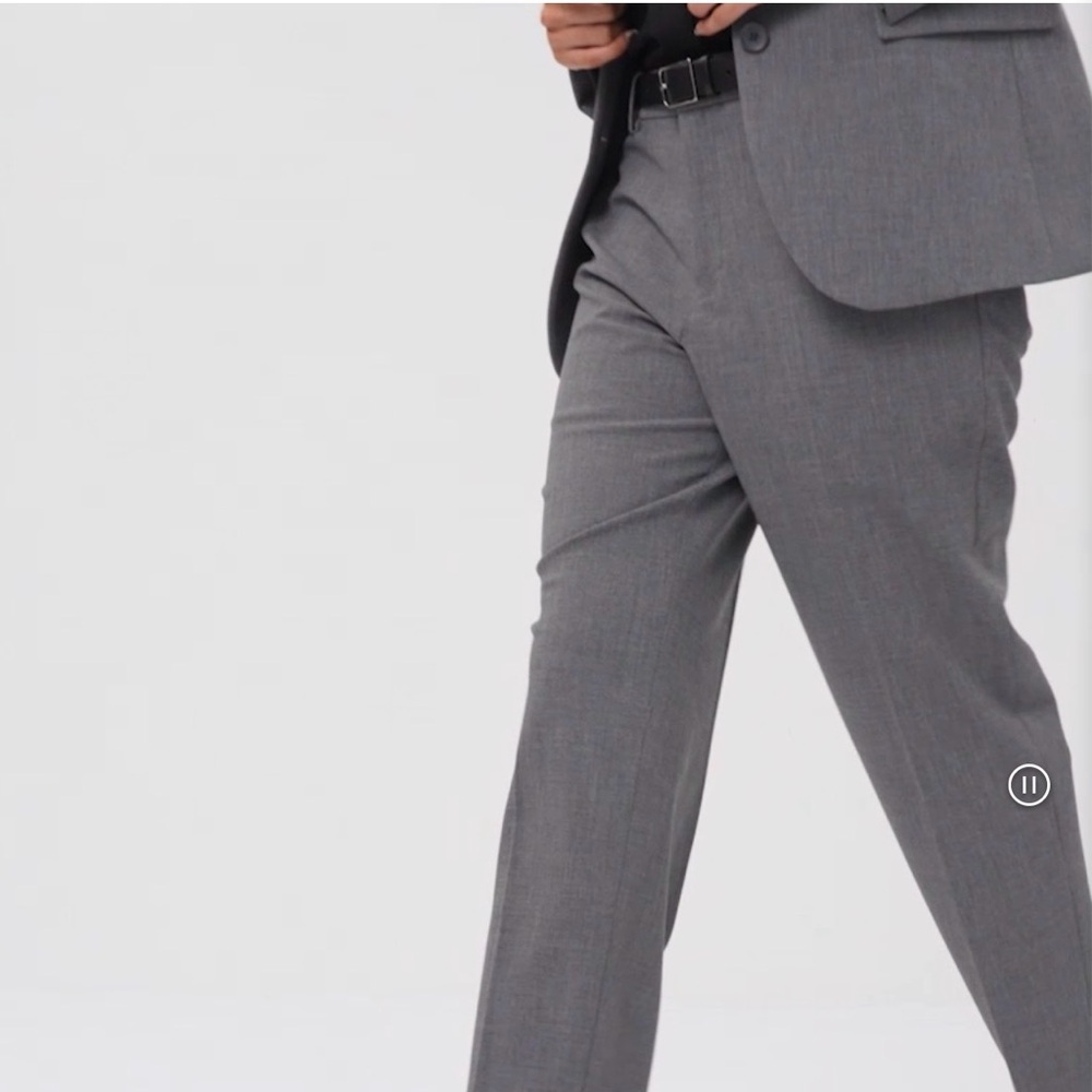 Uniqlo grey plaid smart ankle pants